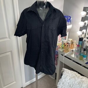 Perry Ellis Black Casual Button Down Shirt